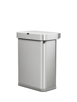 Simplehuman Rectangular Voice and Motion Sensor Bin, 58L, Stainless Steel, 