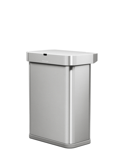 Simplehuman Rectangular Voice and Motion Sensor Bin, 58L, Stainless Steel, 