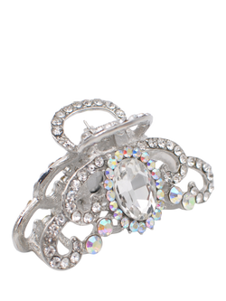 QueenMee Royal Diamante Hair Claw, Silver - view 2, Silver