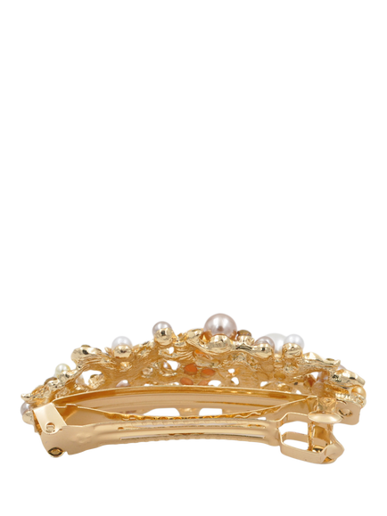 QueenMee Embellished Butterfly Hair Clip, Crystal Gold - view 2, Crystal Gold