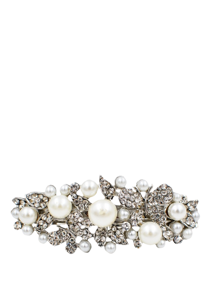 QueenMee Butterfly Embellished Hair Clip, Crystal Silver, Crystal Silver