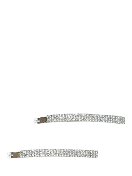 QueenMee Diamante Hair Slides, White, White