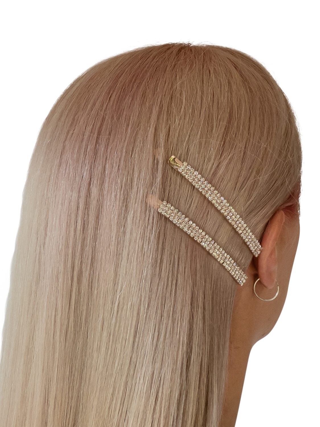 Product image 2 of 2, which shows QueenMee Diamante Hair Slides, White