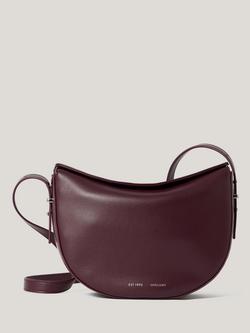 Jigsaw Fold Over Pure Leather Sling Bag, Burgundy, Burgundy