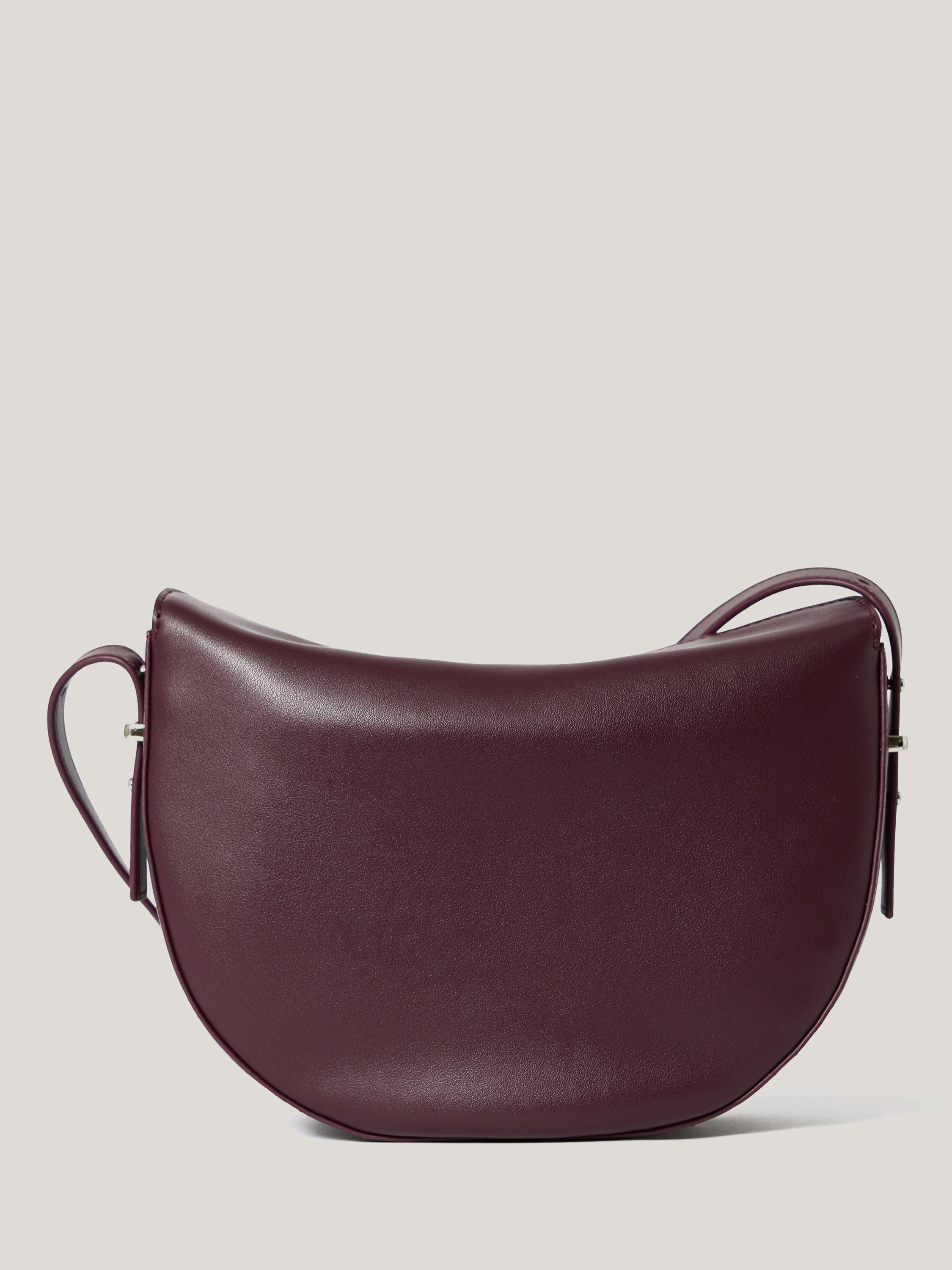 Product image 4 of 8, which shows Jigsaw Fold Over Pure Leather Sling Bag, Burgundy