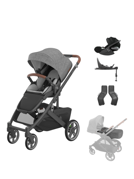 UPPAbaby Cruz V3 Pushchair with Cybex Cloud T iSize Baby Car Seat & Base T Bundle, Greyson, Greyson