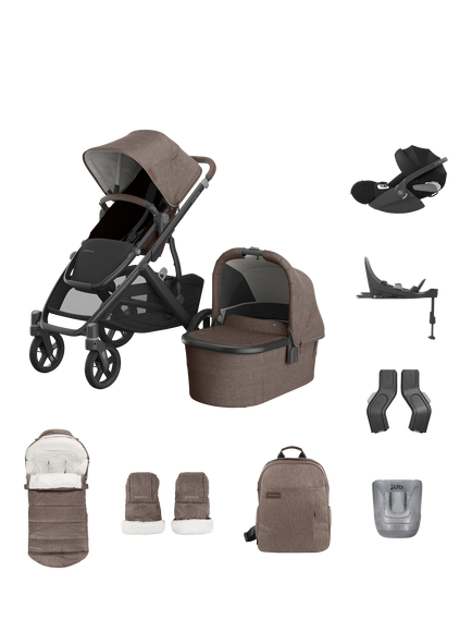 UPPAbaby Vista V3 Pushchair with Cybex Cloud T Baby Car Seat and Base Bundle, Owen, Owen