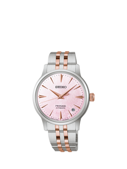 Seiko SRPM06J1 Women's  Presage ‘Springtime’ Cocktail Time Limited Edition Automatic Bracelet Strap Watch, Sakura Pink, Sakura Pink