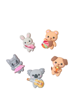 Crocs Kids' Cute Animal Friends Jibbitz Charms, Pack of 5, Multi, Multi