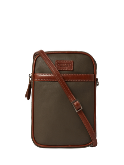 OSPREY LONDON The Grantham Phone Bag, Khaki/Chesnut