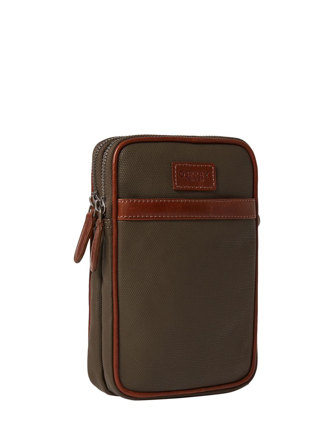 Product image 2 of 5, which shows OSPREY LONDON The Grantham Phone Bag, Khaki/Chestnut