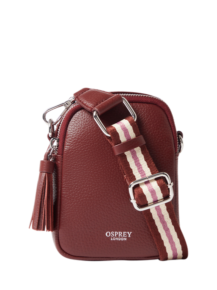 OSPREY LONDON Stella Leather Phone Bag, Merlot