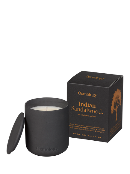 Osmology by Aery Indian Sandalwood Scented Candle, 280g, Black