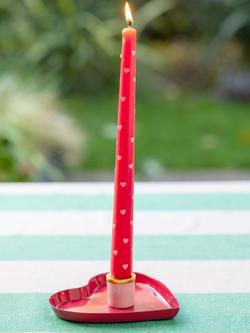 Talking Tables Heart Taper Candles, Set of 2, Pink, Pink