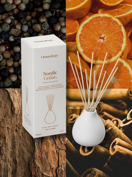 Osmology by Aery Nordic Cedar Reed Diffuser, 200ml - view 2, White