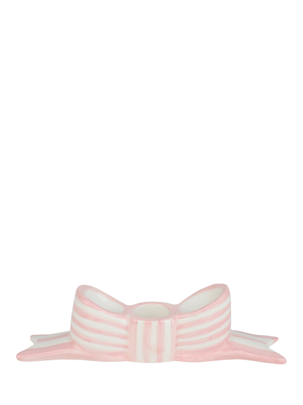 Talking Tables Stripe Bow Candle Holder, Pink, Pink