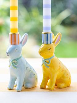Talking Tables Bunny Candle Holder, Blue - view 2, Blue