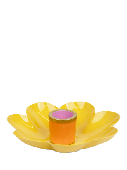 Talking Tables Flower Candle Holder, Yellow, Yellow