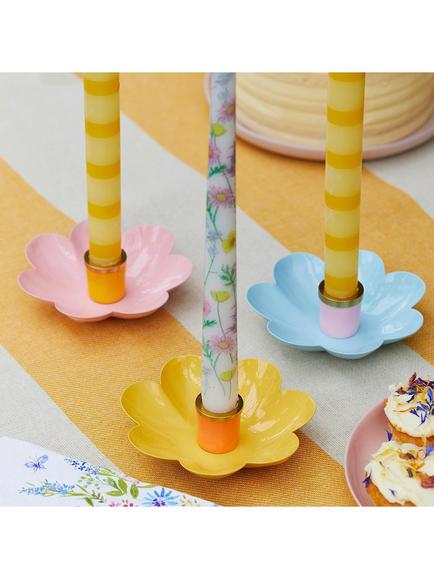 Talking Tables Flower Candle Holder, Yellow - view 2, Yellow