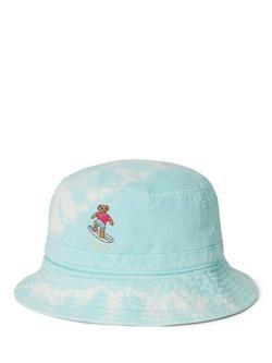 Ralph Lauren Kids' Cotton Tie Dye Polo Bear Bucket Hat, Parakeet, Parakeet