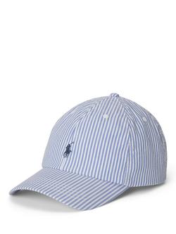 Ralph Lauren Kids' Polo Striped Baseball Cap, Blue/Wht, 6-14 Years, Blue/Wht