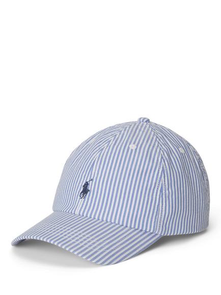 Ralph Lauren Kids' Polo Striped Baseball Cap, Blue/Wht, 6-14 Years, Blue/Wht