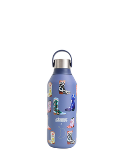 Chilly's x Eleanor Bowmer Series 2 Insulated Leak-Proof Drinks Bottle, 500ml, Cowboy Boots, Cowboy Boots
