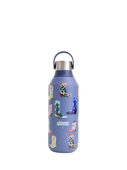 Chilly's x Eleanor Bowmer Series 2 Insulated Leak-Proof Drinks Bottle, 500ml, Cowboy Boots, Cowboy Boots
