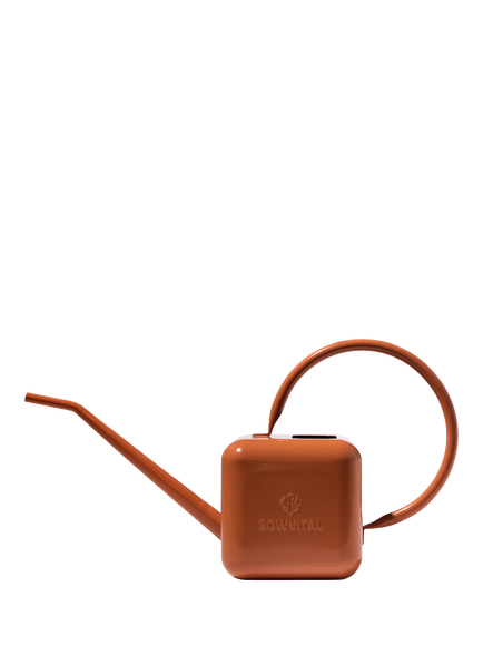 Sowvital 'Love Thy Plants' Stainless Steel Watering Can, 1.25L, Terracotta, Terracotta