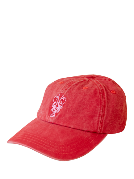 TBCo Embroidered Lobster Baseball Cap, Red, Red