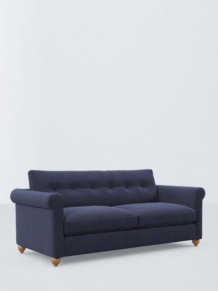 John Lewis Kingham Grand 4 Seater Sofa, Easy Clean Chunky Chenille Navy, Easy Clean Chunky Chenille Navy