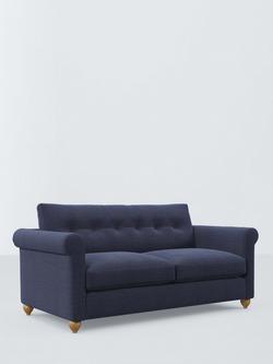 John Lewis Kingham Large 3 Seater Sofa, Easy Clean Chunky Chenille Navy, Easy Clean Chunky Chenille Navy