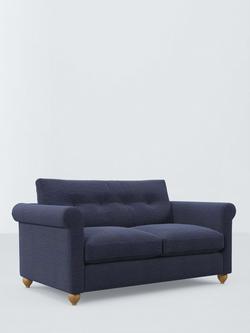John Lewis Kingham Medium 2 Seater Sofa, Easy Clean Chunky Chenille Navy, Easy Clean Chunky Chenille Navy