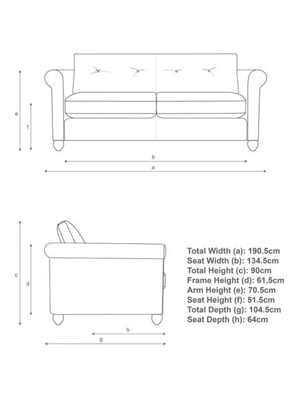 John Lewis Kingham Medium 2 Seater Sofa, Easy Clean Chunky Chenille Navy - view 2, Easy Clean Chunky Chenille Navy