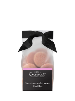 Hotel Chocolat Strawberries & Cream Chocolate Puddles, 115g, Multi