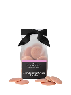 Hotel Chocolat Strawberries & Cream Chocolate Puddles, 115g - view 2, Multi