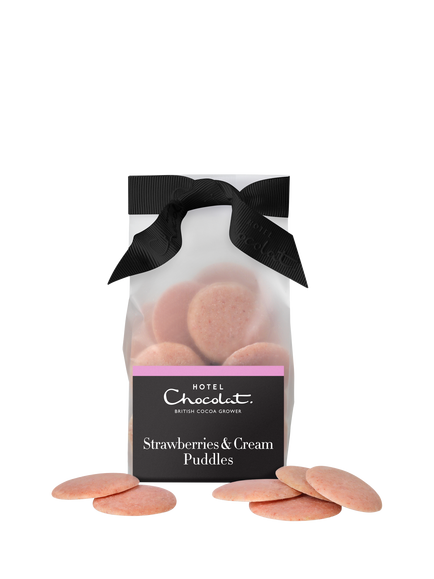Hotel Chocolat Strawberries & Cream Chocolate Puddles, 115g - view 2, Multi