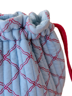 TBCo Lattice Wash Bag, Blue Lattice - view 2, Blue Lattice