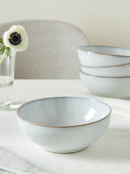 Denby White Speckle Stoneware Cereal Bowl, 17cm - view 2, White