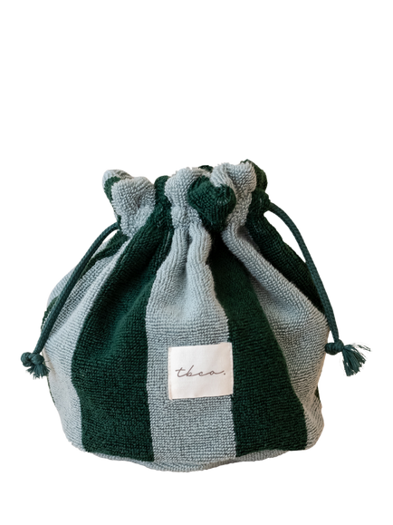 TBCo Stripe Towelling Wash Bag, Green Stripe, Green Stripe