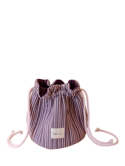 TBCo Stripe Wash Bag, Pink / Burgundy, Pink / Burgundy