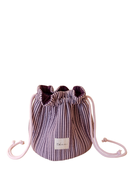 TBCo Stripe Wash Bag, Pink / Burgundy, Pink / Burgundy