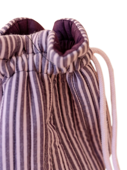 TBCo Stripe Wash Bag, Pink / Burgundy - view 2, Pink / Burgundy