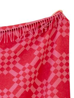 TBCo Stripe Harlequin Pure Lambswool Blanket, Pink Pixel - view 2, Pink Pixel