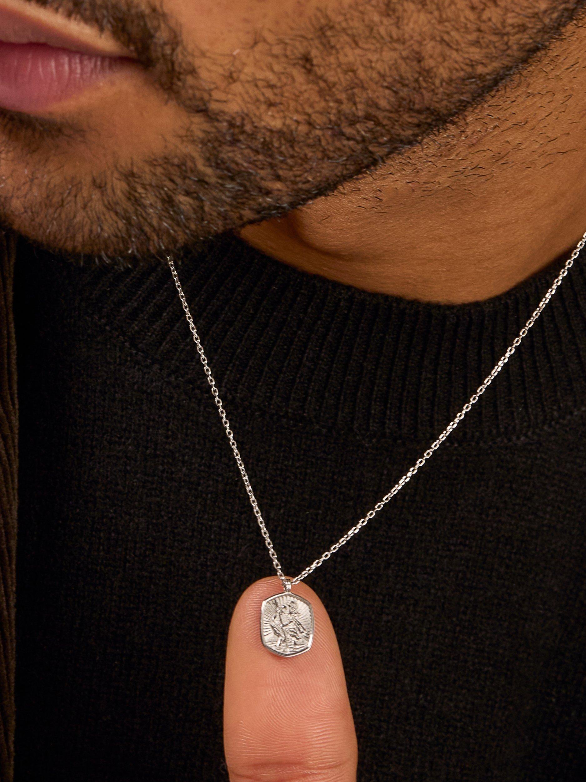 Product image 2 of 4, which shows Dower & Hall St. Christopher Tiny Talisman Necklace, White Gold