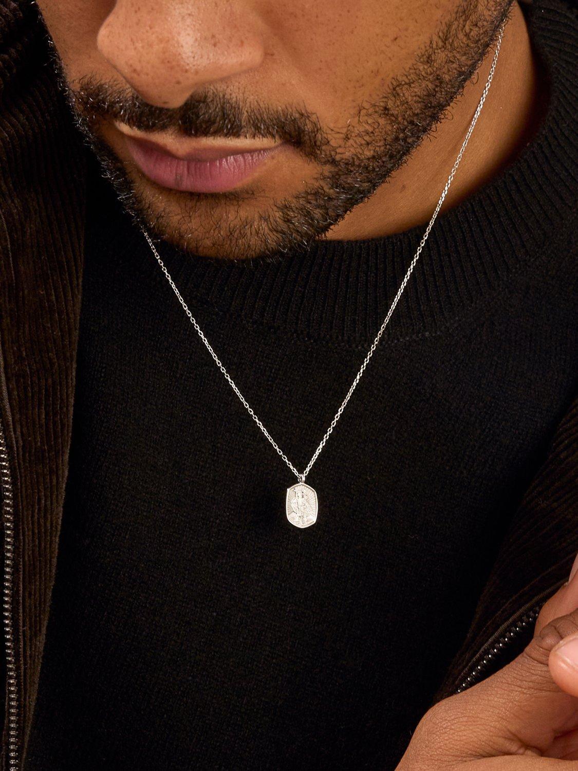 Product image 3 of 4, which shows Dower & Hall St. Christopher Tiny Talisman Necklace, White Gold