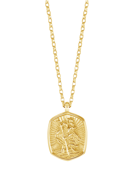 Dower & Hall St. Christopher Tiny Talisman Necklace, Gold, Gold