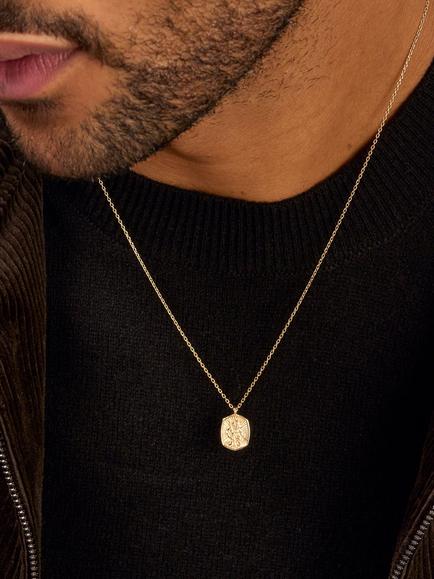 Dower & Hall St. Christopher Tiny Talisman Necklace, Gold - view 2, Gold