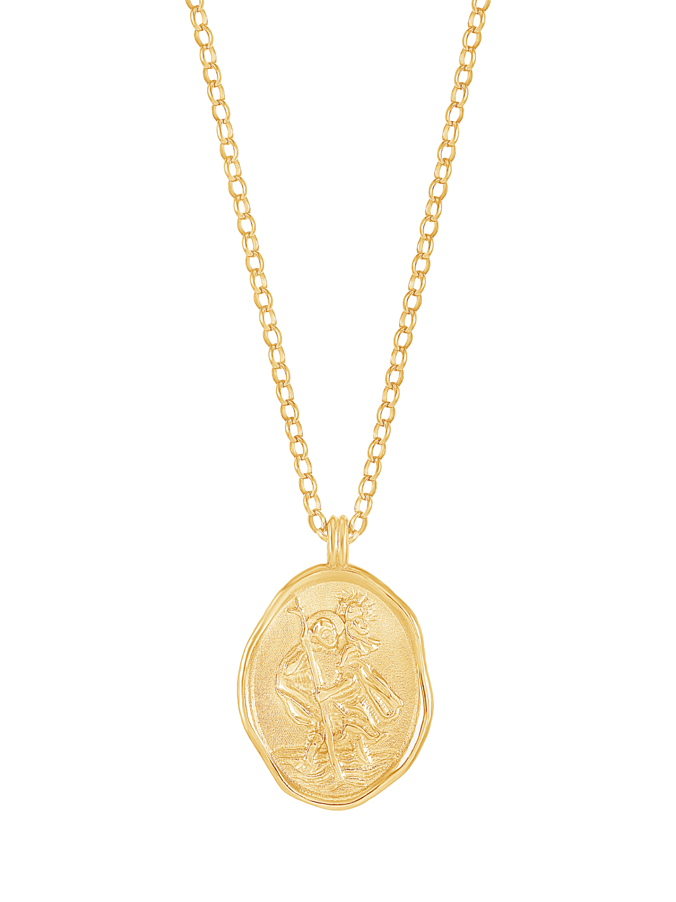 Product image 1 of 4, which shows Dower & Hall St. Christopher Talisman Necklace, Gold