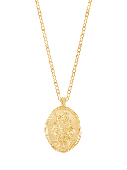 Dower & Hall St. Christopher Talisman Necklace, Gold, Gold